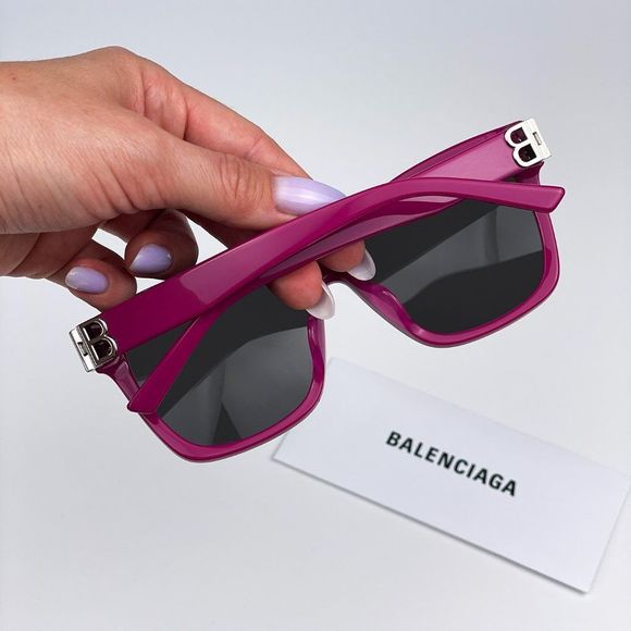 Balenciaga BB0102SA 013 Sunglasses Fuchsia Pink Grey Square Women main image 10